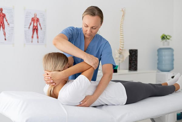 Chiropractor providing treatment to an athlete