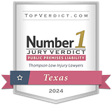 TopVerdict number 1 public premises liability verdict Texas 2024 badge