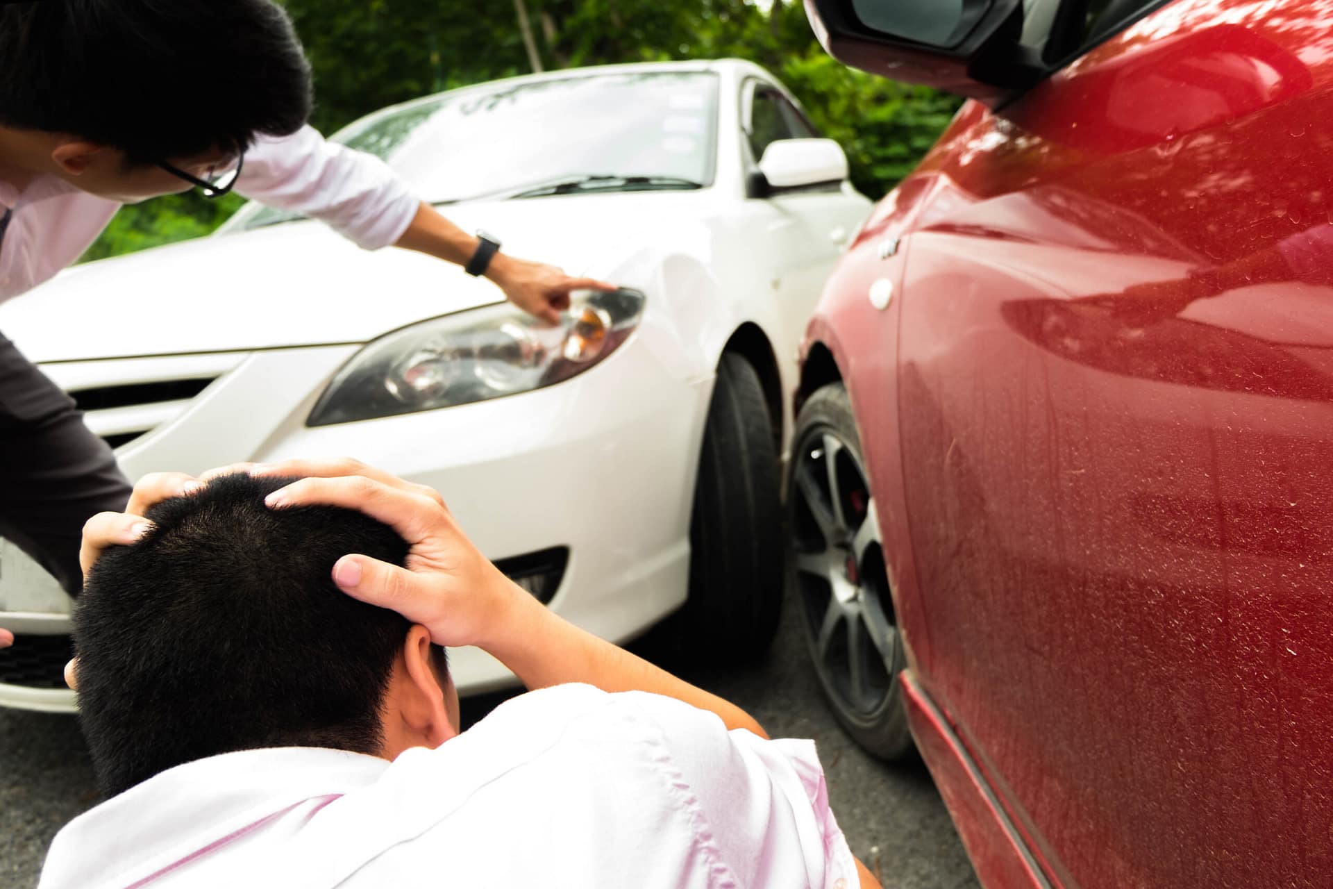 Car crash on the road ,wait insurance claim . Insurance claim concept. Texas Comparative Negligence Laws