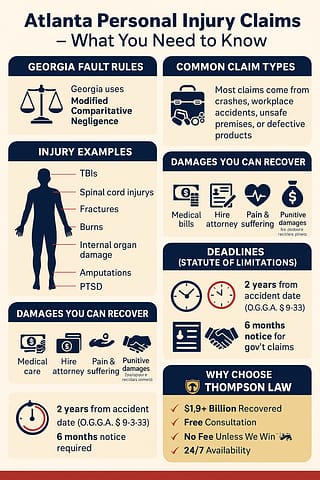 Atlanta Personal Injury Lawyer: What to Know Before You File a Claim in Georgia 3 Infographic showing the step-by-step Atlanta personal injury claims process