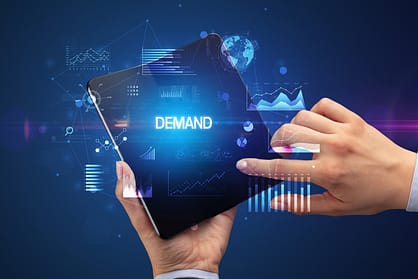 Demand Letters in California: Requirements, Elements, and What to Expect 2 Businessman holding a foldable smartphone with DEMAND inscription. Demand Letters in California.