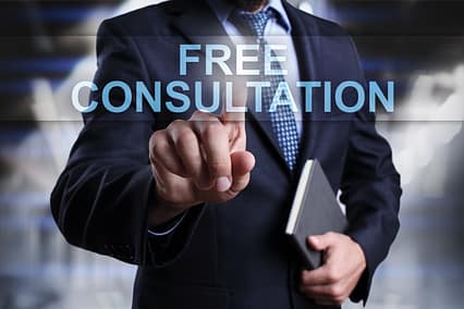 Businessman is pressing on virtual screen and selecting Free consultation. If My Dog Bites a Trespasser am I Liable?