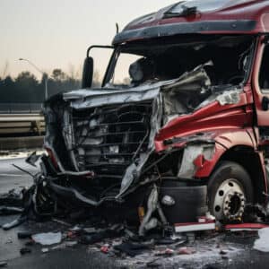 Photo of a Truck Accident in Gilbert Arizona - Thompson Law Firm