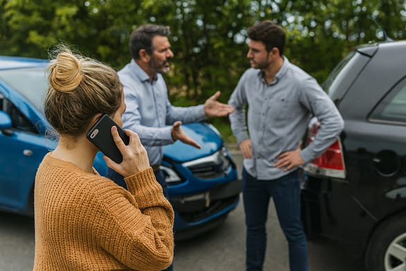 Drivers arguing after a car accident, Goodyear Rideshare Accident Lawyers