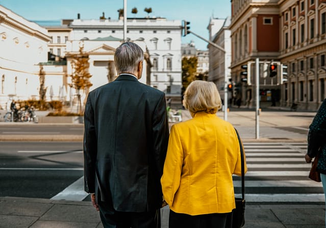 couple crossing the road - Anaheim Pedestrian Lawyers