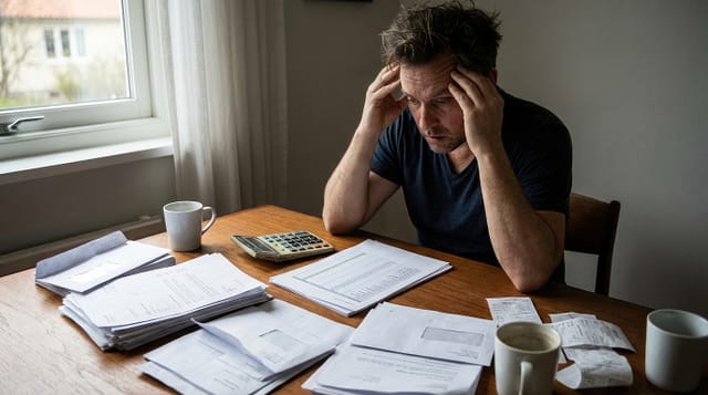 Person dealing with financial stress and medical expenses after an injury accident