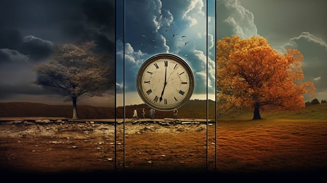How Long Does a Personal Injury Lawsuit Take in Texas? 2 concept of "Time Passing" with the changing seasons displayed in a single frame.