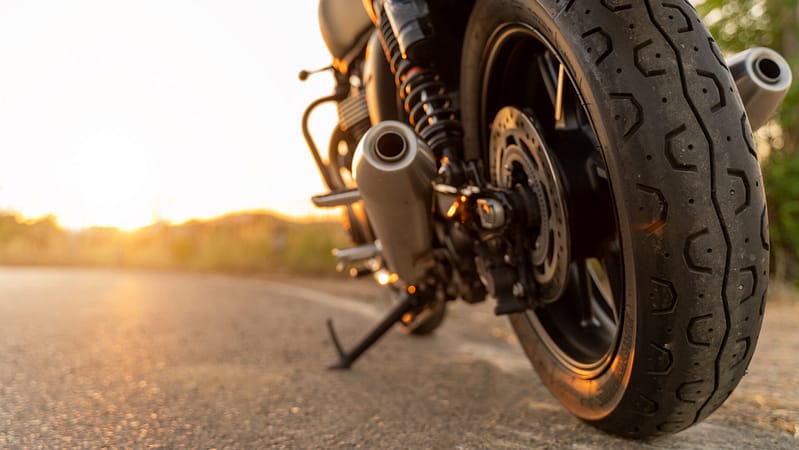 motorcycle in a sunny motorbike on the road riding.with sunset l