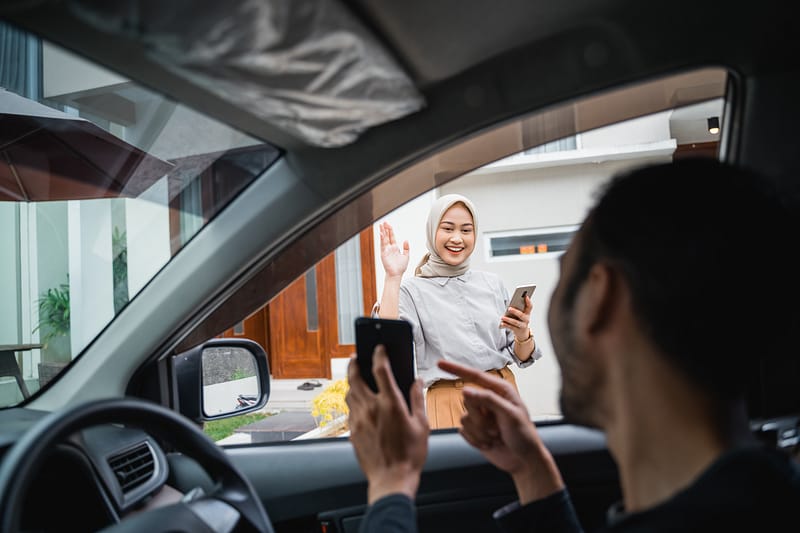 Rideshare picking up a user. Uber or Lyft Accident